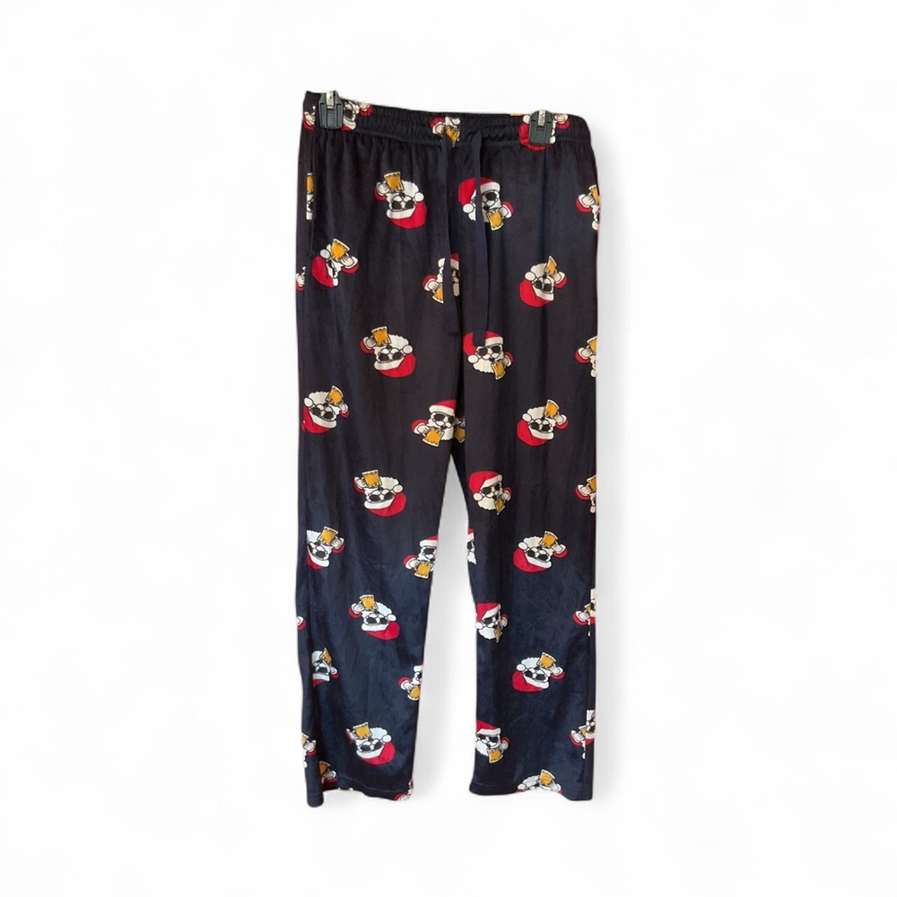 Colorful Christmas Santa Sleepwear with Red and Yellow Accents, size Medium